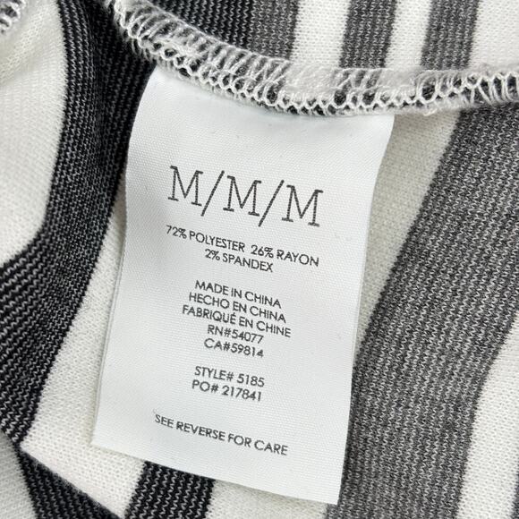 Cabi Grandstand Skirt Size M White Black Gray Stripe Faux Wrap Tie Stretch Knit - Picture 9 of 10